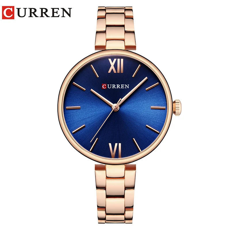 CURREN Women Watch Fashion Luxury Watch Reloj Mujer Stainless Steel  Female Clock Quartz Bracelet Wrist Watch Clock Gift