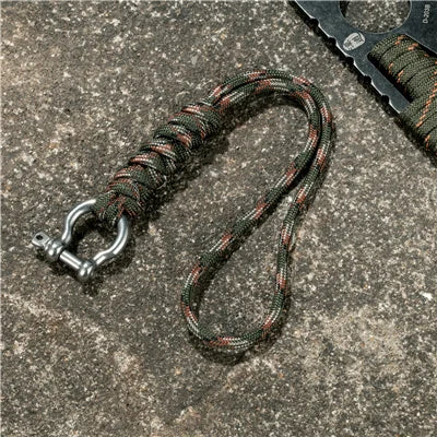 Outdoor Style Paracord Keychain Lanyard D Bow Buckle High Strength Parachute Cord Self-defense Emergency Survival Tool Key Ring