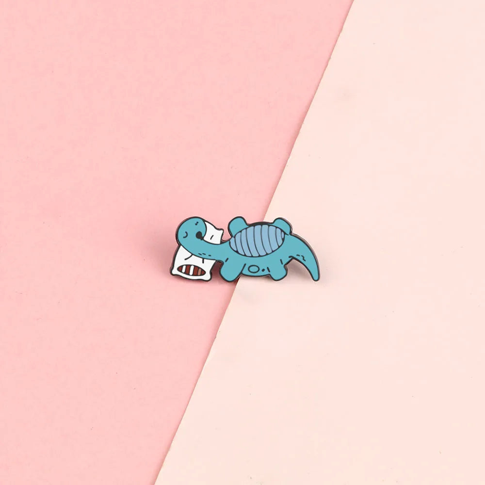 10 Style Cute Dinosaurs Enamel Pins Creative Animal Brooches Kids Backpack Decoration Jewelry Women Coat Lapel Pin Badges Gift