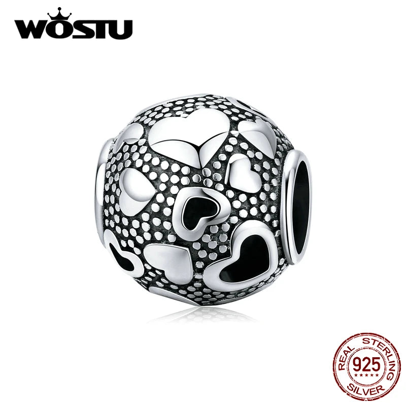 WOSTU Authentic 925 Sterling Silver Hot Sale Endless Love Charm Pendant Fit Bracelet Women Party Fashion DIY Jewelry Gift Making