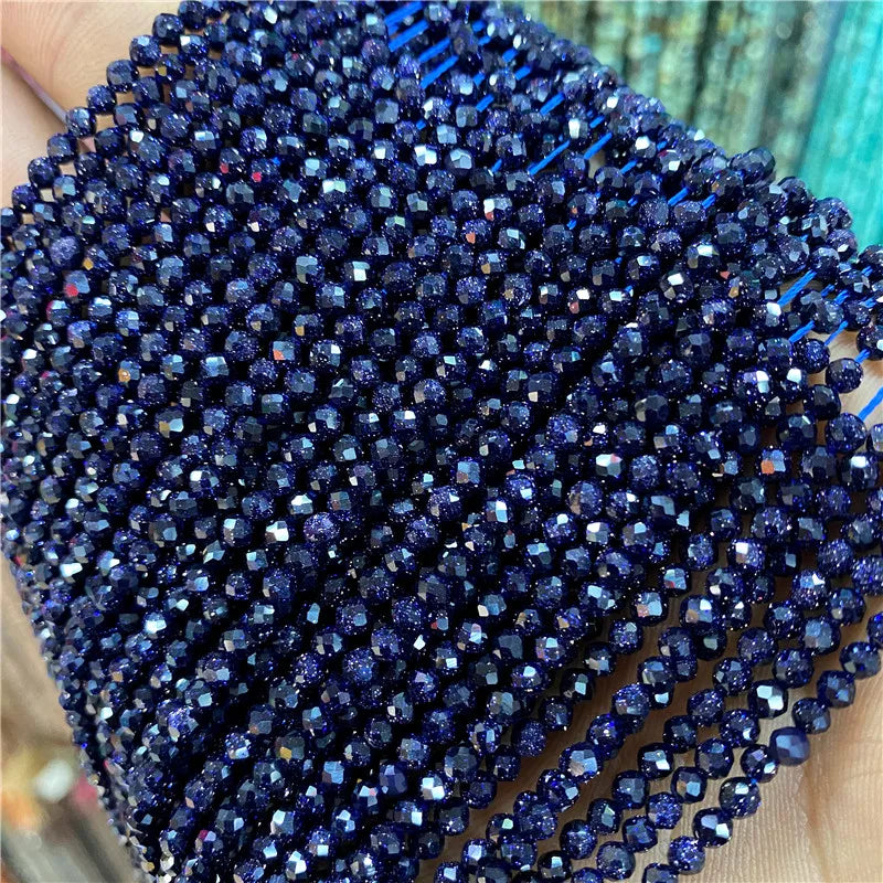 2 3mm Natural Labradorite Quartz Moonstone Crystal Stone Beads Round Faceted Loose Beads For Jewelry Making DIY Bracelet 15.5"