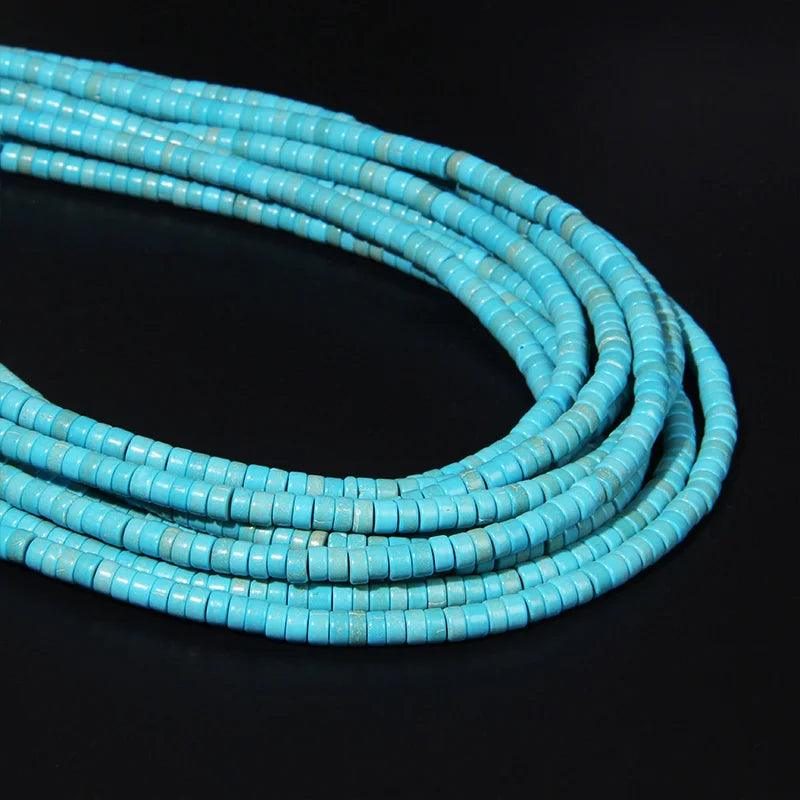 Natural Turquoises Stone Bead Blue Rondelle Cube Shape Loose Spacer Beads For Jewelry Making DIY Necklace Bracelets Accessories - Madeinsea©