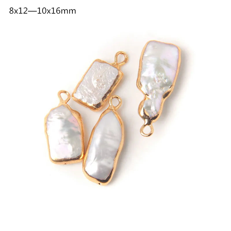 Hot Sale Irregular Shape Natural Pearls Pendant Freshwater Pearl Charms For Fine Jewelry Making Bracelet  DIY Necklaces 2pcs/lot