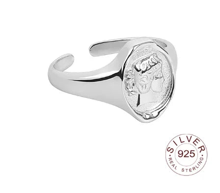 Bague en argent sterling 925, nouvelle bague simple en forme d'œil de fleur, couleur or, style rétro, effet vieilli, faite à la main, bijoux fins et tendance