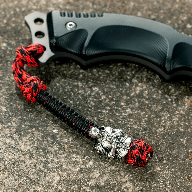 MKENDN Vikings Antique Warrior Helmet Keychains Bag Knife Rope Pendant Men Car Keyring Navy EDC Paracord Accessories Jewelry