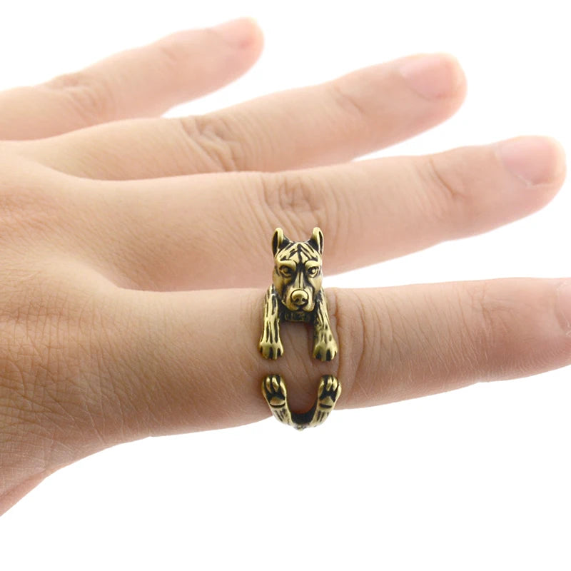 Retro Boho Pug&Boxer&Dachshund Dog Ring Men Punk Bulldog Anel Masculino Couple Rings For Women Jewelry Gifts For Pet Lovers Gift