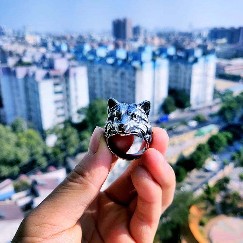 Beier 316L stainless steel Norse Viking Nordic Wolf Animal Men's Rings Punk Party High Quality Jewellery BR8-702