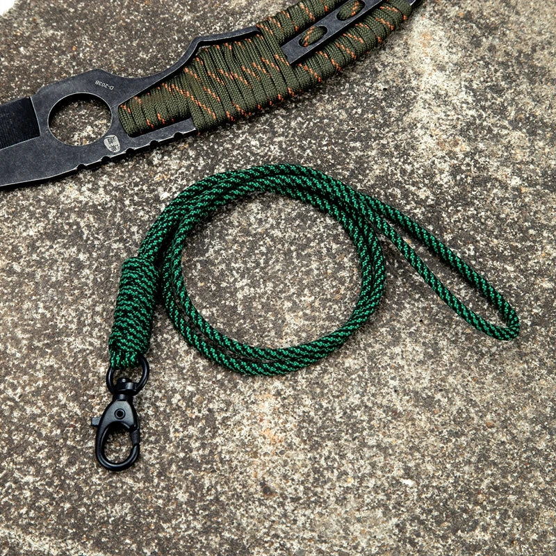 Outdoor Rock Climbing Paracord ID Lanyard Snake Knot Carabiner For EDC USB Holder Pass Card Name Badge Holder Neck Layard Gift