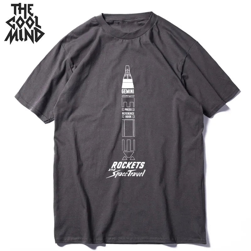 COOLMIND 100% Baumwolle Mond Druck Männer T-Shirt Casual Sommer Kurzarm Männer T-shirt Lose t-shirt Männlichen T-shirts Mo0154