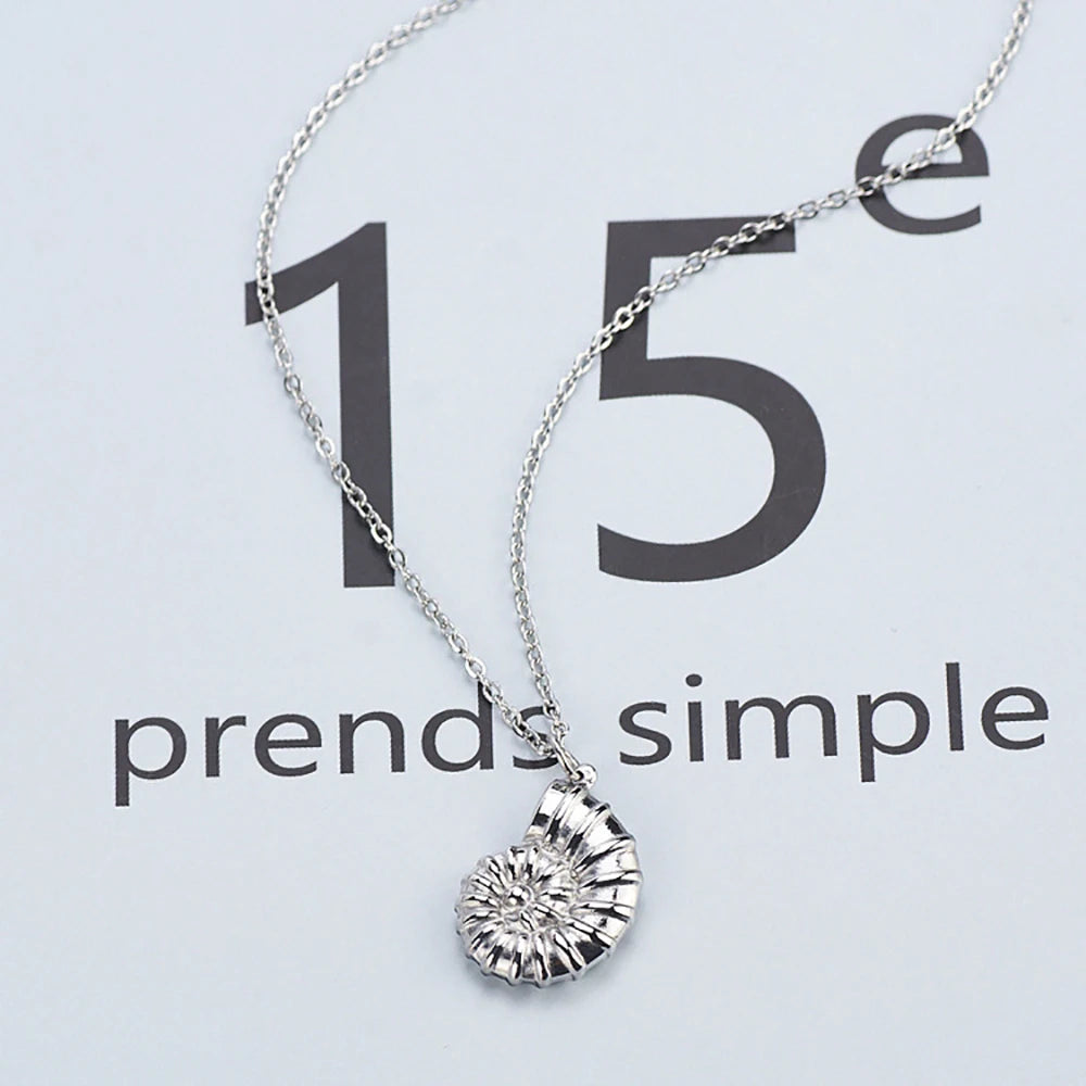 Spiral Sea Snail Stainless Steel Necklace - Madeinsea©