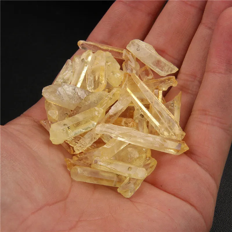 Natural Quartz Stick Beads Top Drilled Gradient Color Raw Loose Point Bead For Jewelry Making DIY Necklace Earrings Accessories