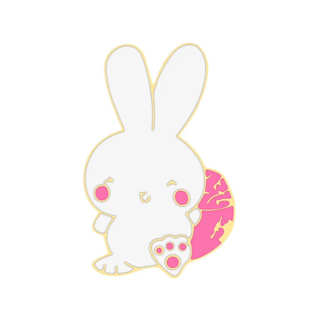 Cute Rabbit Enamel Pins Charm Carrot Bunny Brooch Bag Clothes Lapel Pin Button Badge Cartoon Animal Jewelry Gift for best friend