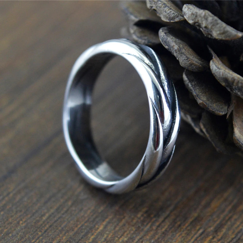 Bague simple à la mode coréenne pour hommes et femmes, bijoux punk hip hop en acier inoxydable, nœud celtique, bijoux pour hommes, cadeau en gros