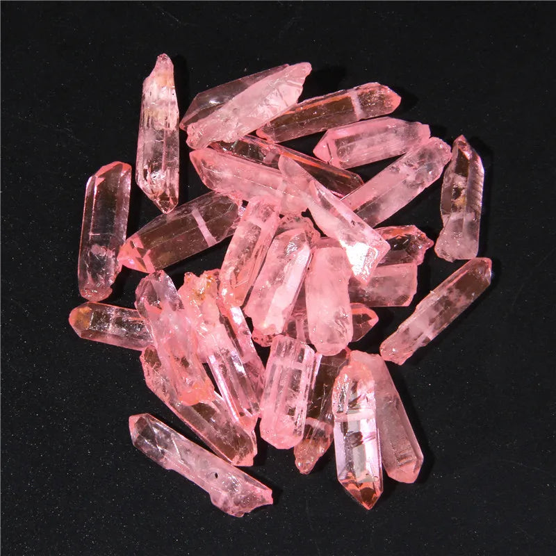 10/20/30pcs Purple Natural Quartz Crystal Point Beads Top Drilled Graduated Stick Point Loose Bead for DIY Jewelry Making Supply