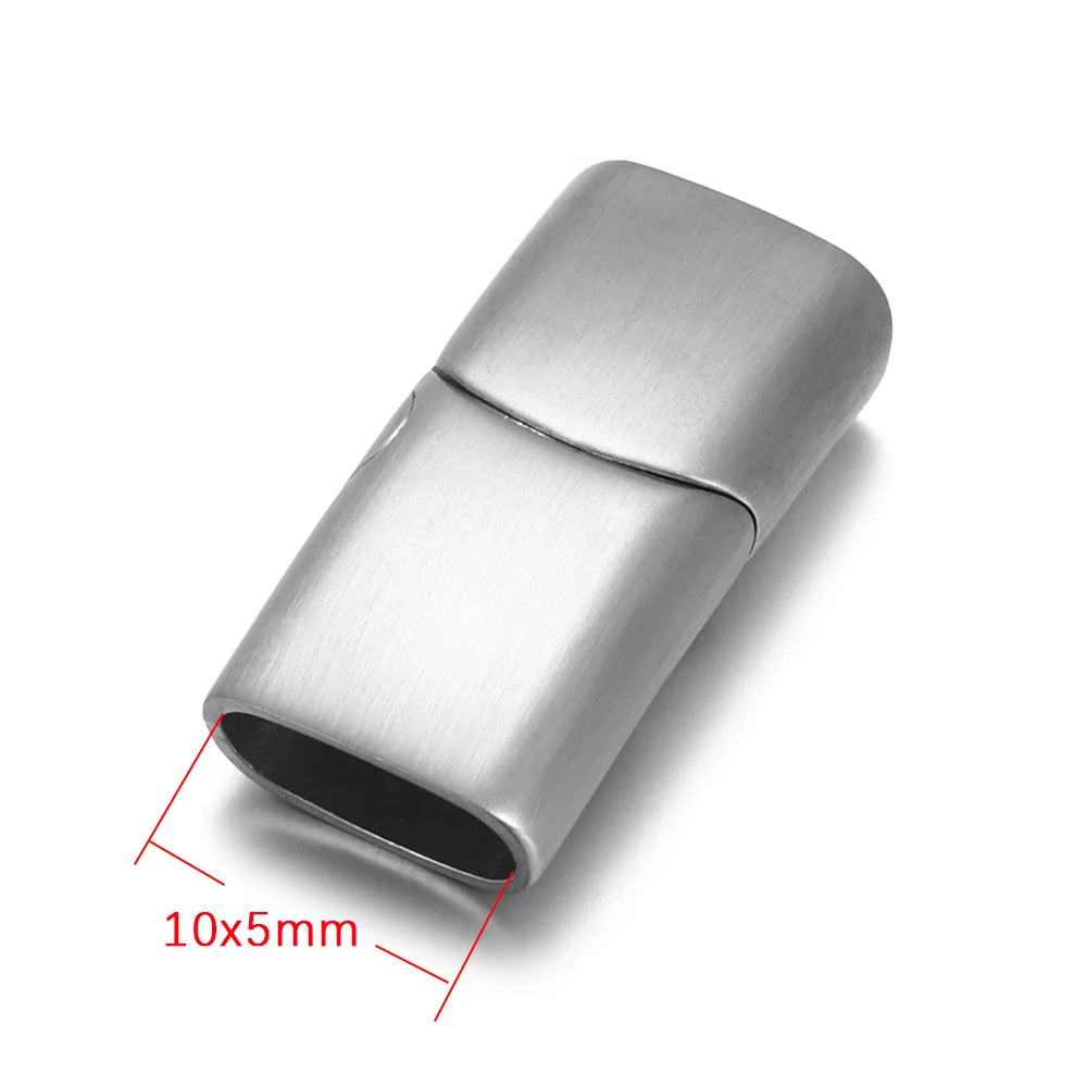 Stainless Steel Magnetic Clasp 12*6mm Hole Bracelet Magnet Clasp DIY Accessories Leather Jewelry Making Finding Supplies