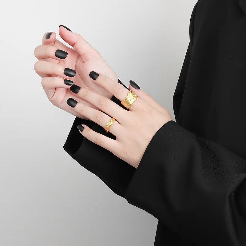 LIVVY Prevent Allergy Silver Color Wedding Rings New Creative Geometric Handmade Accessories Jewelry Gifts 2021 Trend - Madeinsea©