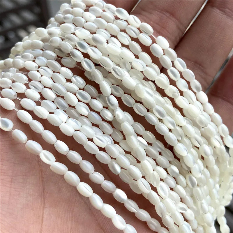 Natural Rice Mother of Pearl Shell Bead Water Drop Oval Shape Shell Charms For Jewelry Making DIY Necklace Bracelet Supply Craft - Madeinsea©