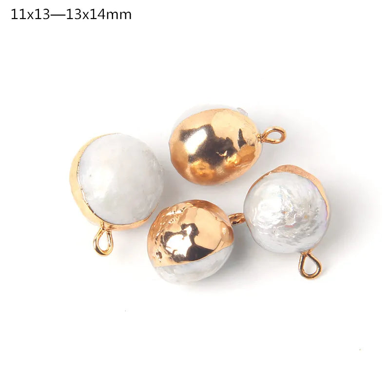 Hot Sale Irregular Shape Natural Pearls Pendant Freshwater Pearl Charms For Fine Jewelry Making Bracelet  DIY Necklaces 2pcs/lot