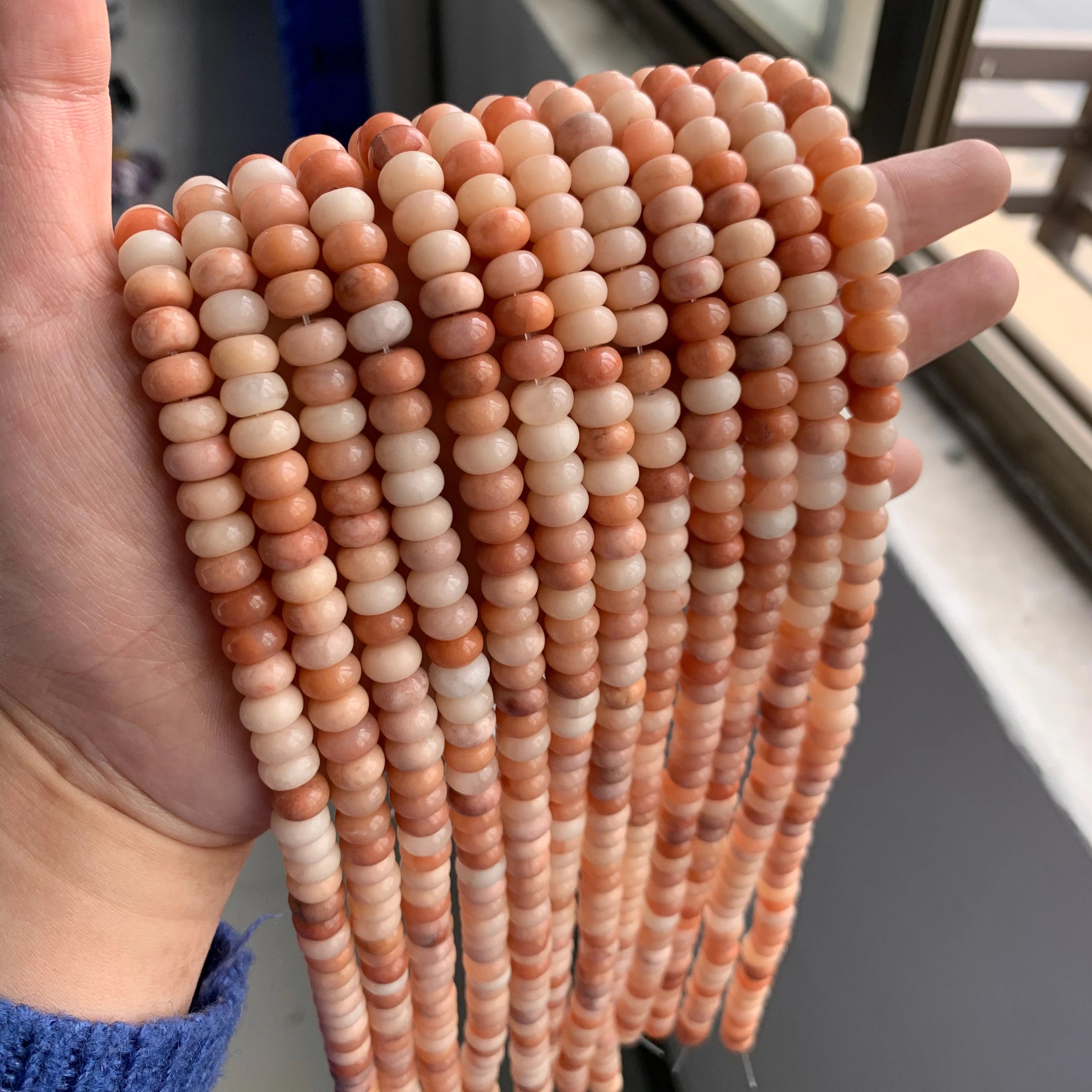 4X6MM/5X8MM Natural Stone Abacus Beads Rondelle Shape Lapis  Jaspers Jades Amazonite Bead For Jewelry Making Bracelet DIY 15.5"