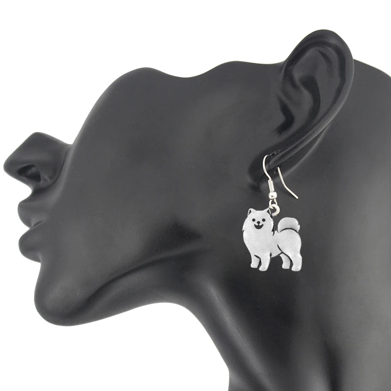New Fashion Vintage Samoyed Dog Drop Earring Boho Pets Dogs Brincos Lover Gifts Jewelry Earrings For Women Pendientes Mujer