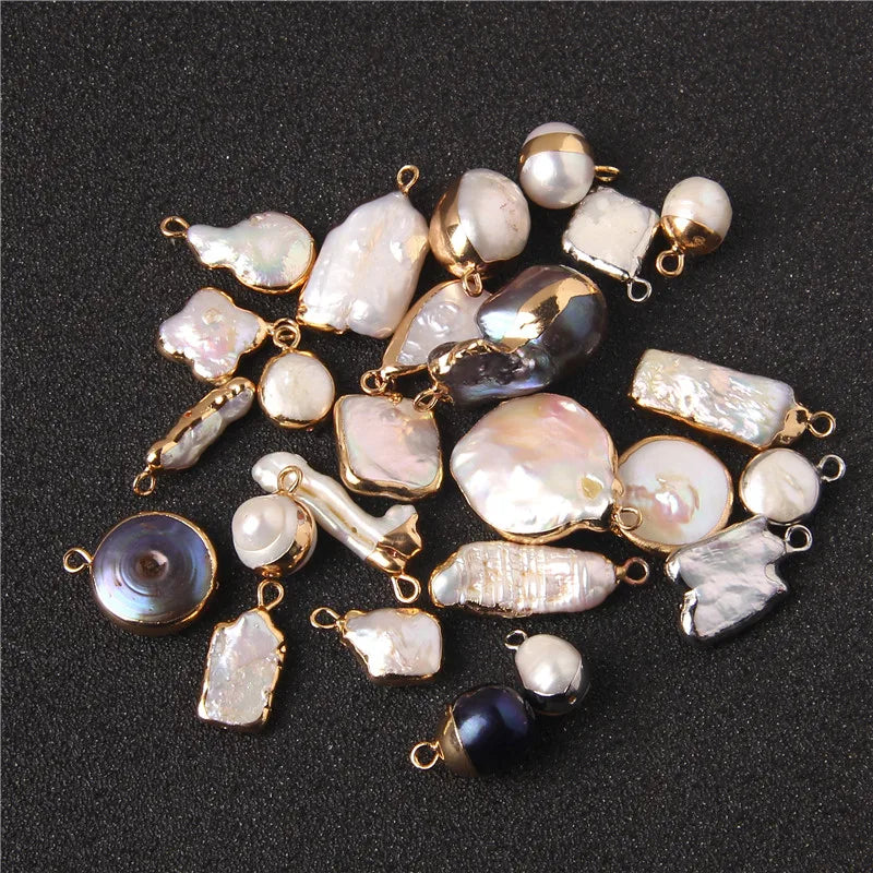 Hot Sale Irregular Shape Natural Pearls Pendant Freshwater Pearl Charms For Fine Jewelry Making Bracelet  DIY Necklaces 2pcs/lot