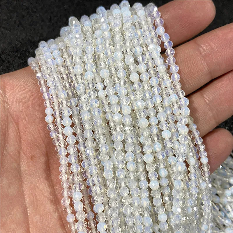 2025 New 2mm 3mm Natural Stone Beads Blue Quartzs Crystal Turquois Aquamarines Beads For Beadwork DIY Bracelet Accessories 38CM