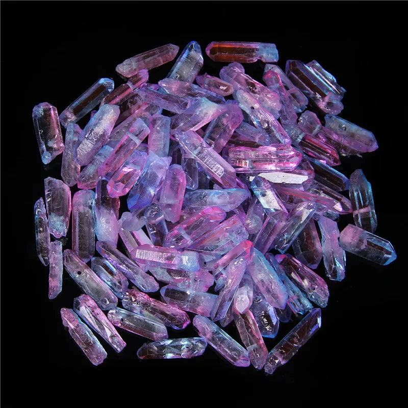 10/20/30pcs Purple Natural Quartz Crystal Point Beads Top Drilled Graduated Stick Point Loose Bead for DIY Jewelry Making Supply