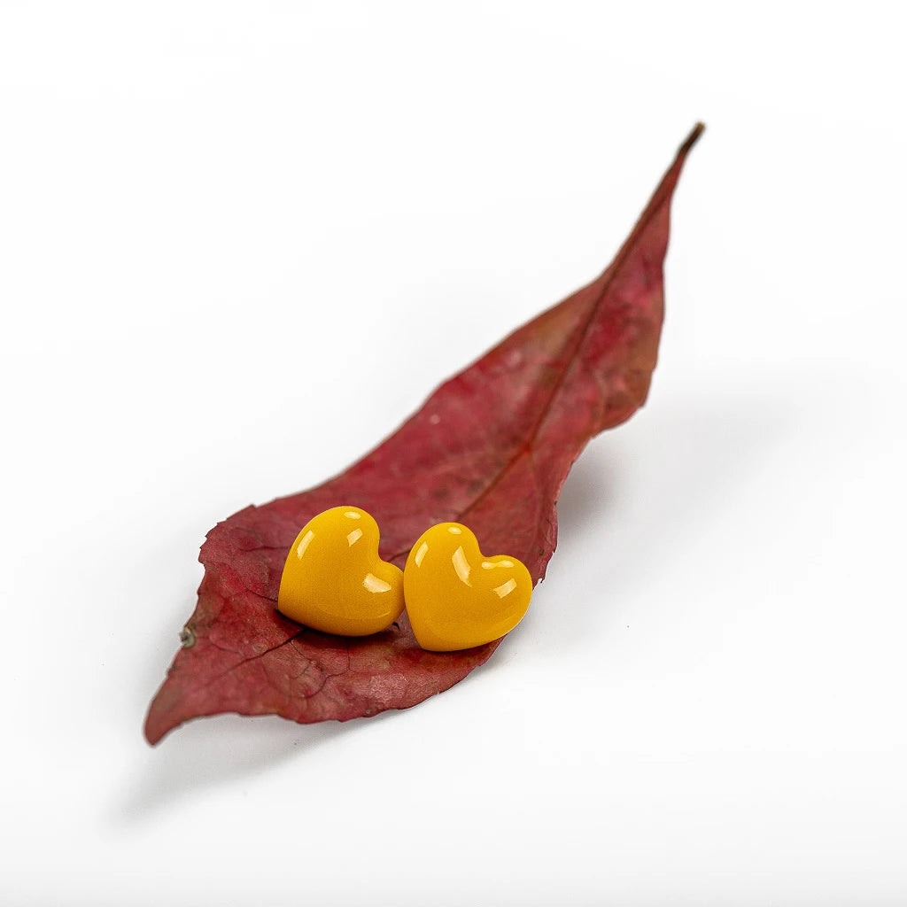 Exquisite ceramic Big love heart shape stud earrings multicolor anti-allergic metal pin fashion earrings #LY117