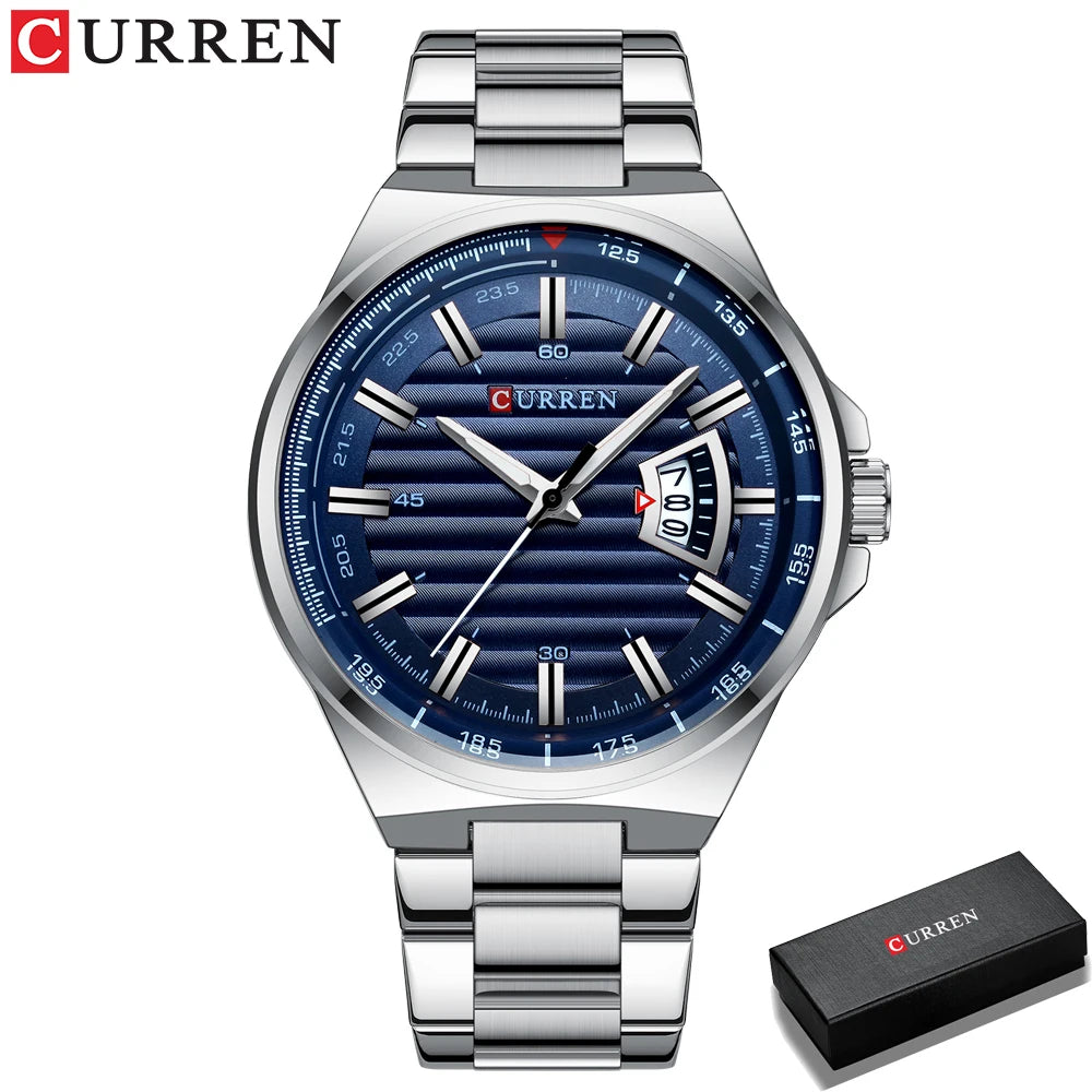 CURREN New Men Business Watch Full Steel Quartz Top Brand Luxury Sports Waterproof Casual Male Wristwatch Relogio Masculino