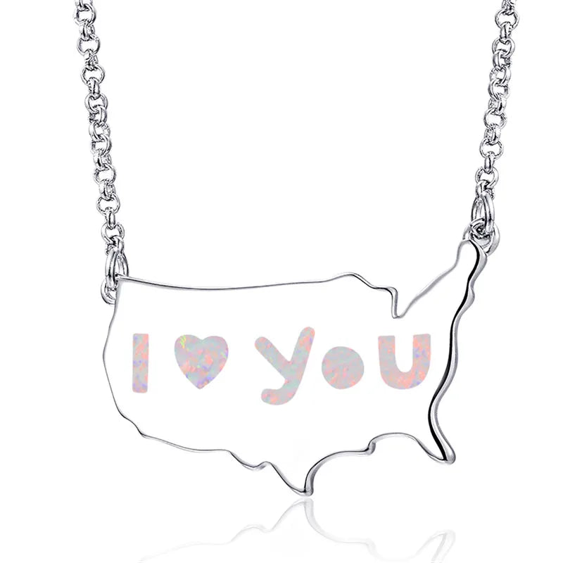 Fashion Women Necklace 2025 Party Wedding Jewelry Accessories Girl Gift Cute Imitation Opal Pendant Necklace