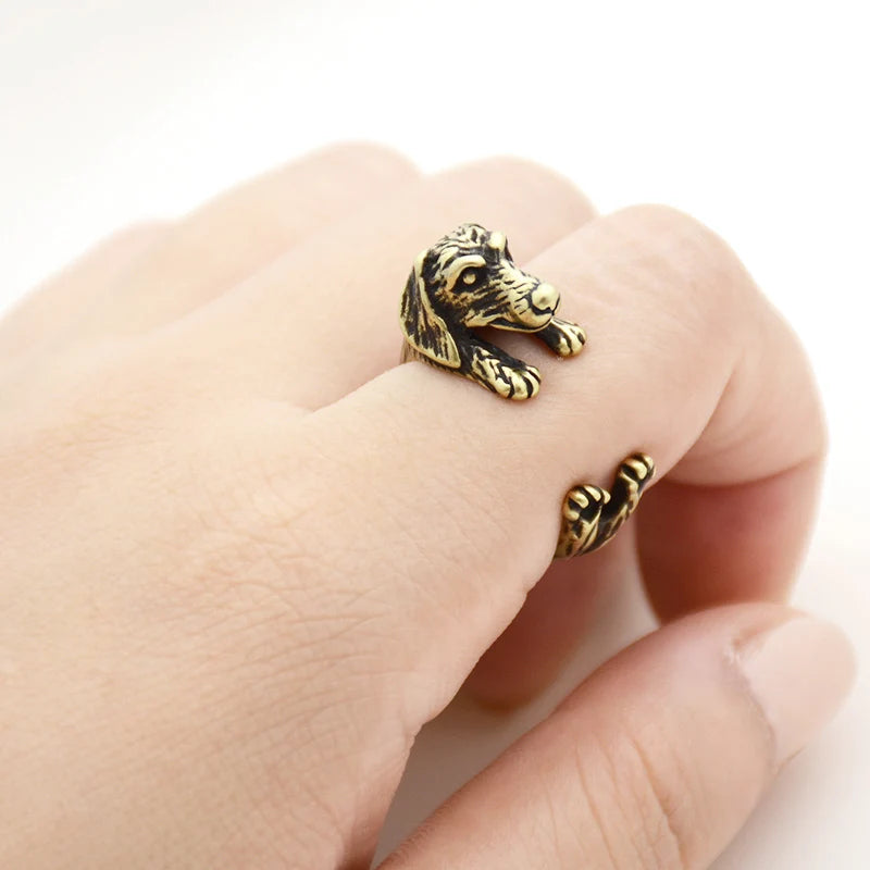 Retro Boho Pug&Boxer&Dachshund Dog Ring Men Punk Bulldog Anel Masculino Couple Rings For Women Jewelry Gifts For Pet Lovers Gift