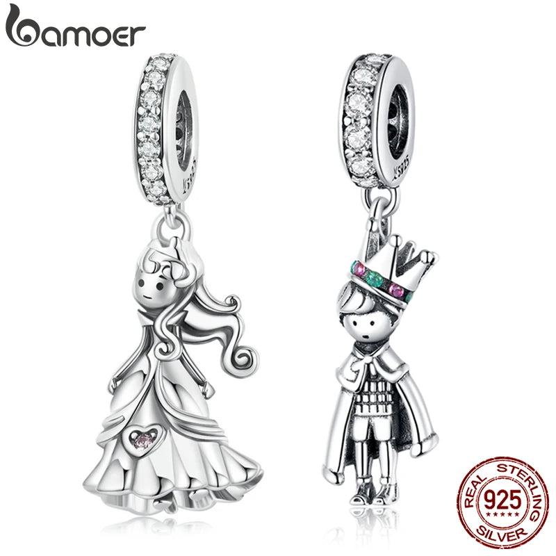 BAMOER 925 Sterling Silber Prinz des Meeres Anhänger Charms für Original Armband oder Halskette 925 Silber Perlen Bijoux DIY