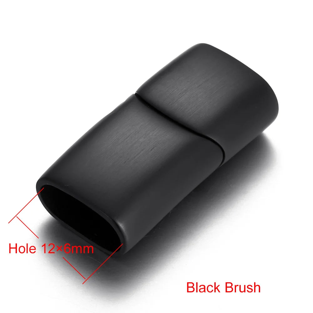 Stainless Steel Magnetic Clasp 12*6mm Hole Bracelet Magnet Clasp DIY Accessories Leather Jewelry Making Finding Supplies