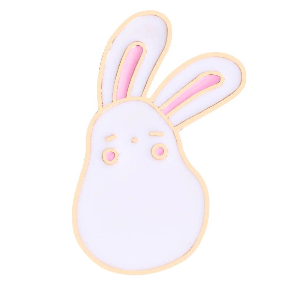 Cute Rabbit Enamel Pins Charm Carrot Bunny Brooch Bag Clothes Lapel Pin Button Badge Cartoon Animal Jewelry Gift for best friend