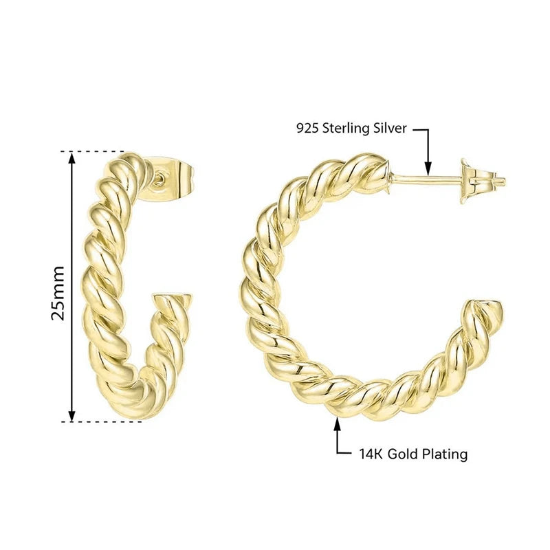 Twisted Hoop / Nautical Rope Earrings for Women