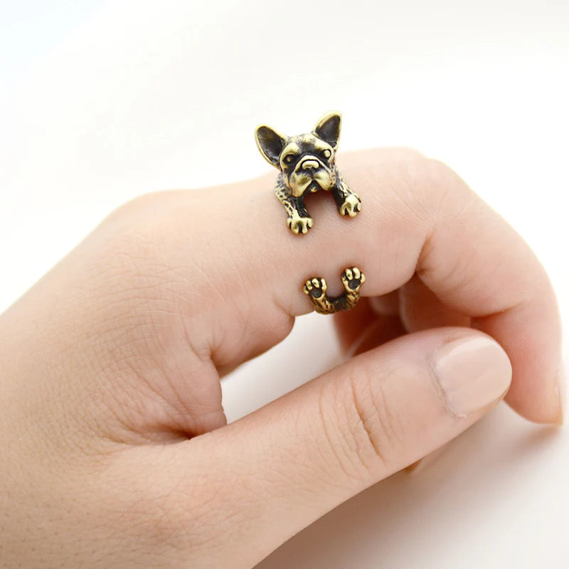 Retro Boho Pug&Boxer&Dachshund Dog Ring Men Punk Bulldog Anel Masculino Couple Rings For Women Jewelry Gifts For Pet Lovers Gift