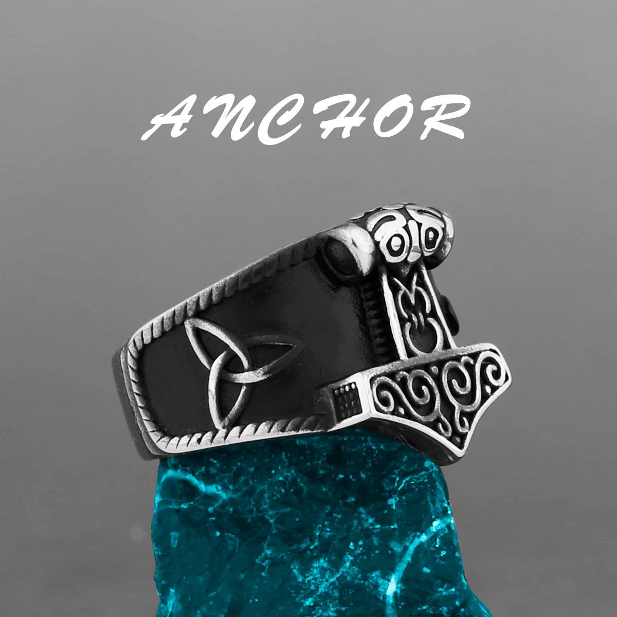 Nordic Viking Stainless Steel Ring Anchor Compass Tree of Life Rune Amulet Wolf Men Women Finger Jewelry Biker Party Club Gift