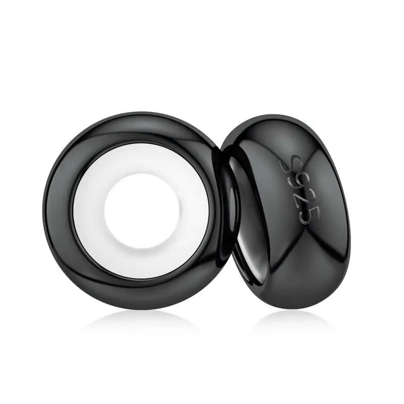 2pcs Silicone Stopper Beads 925 Sterling Silver Charm for DIY  Original Bracelet Making Fine Jewelry Finding Accessories Gift