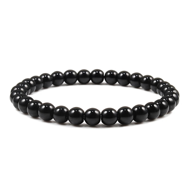 Hot Sale 2pcs/Set Couples Beaded Bracelets Tiger Eye Black Lava Natural Stone Beaded Bracelets Malachite Energy Elastic Jewelry