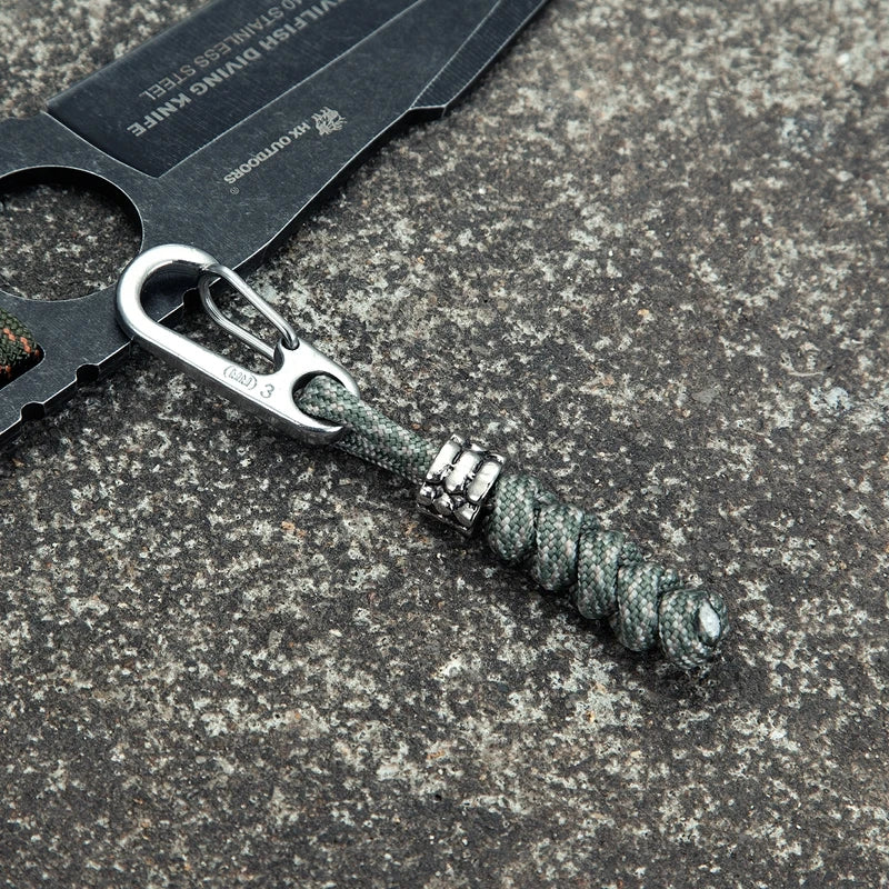 Paracord Keychain Outdoor Climbing Metal Buckle High Strength Parachute Cord Self-Defense Emergency Survival Backpack Key Ring