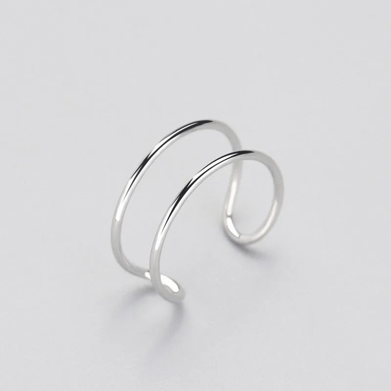 Korean Style Minimalist Geometric Rings for Women Cross Irregular Adjustable Simple Finger Ring Hip Hop Punk Open Ring Jewelry