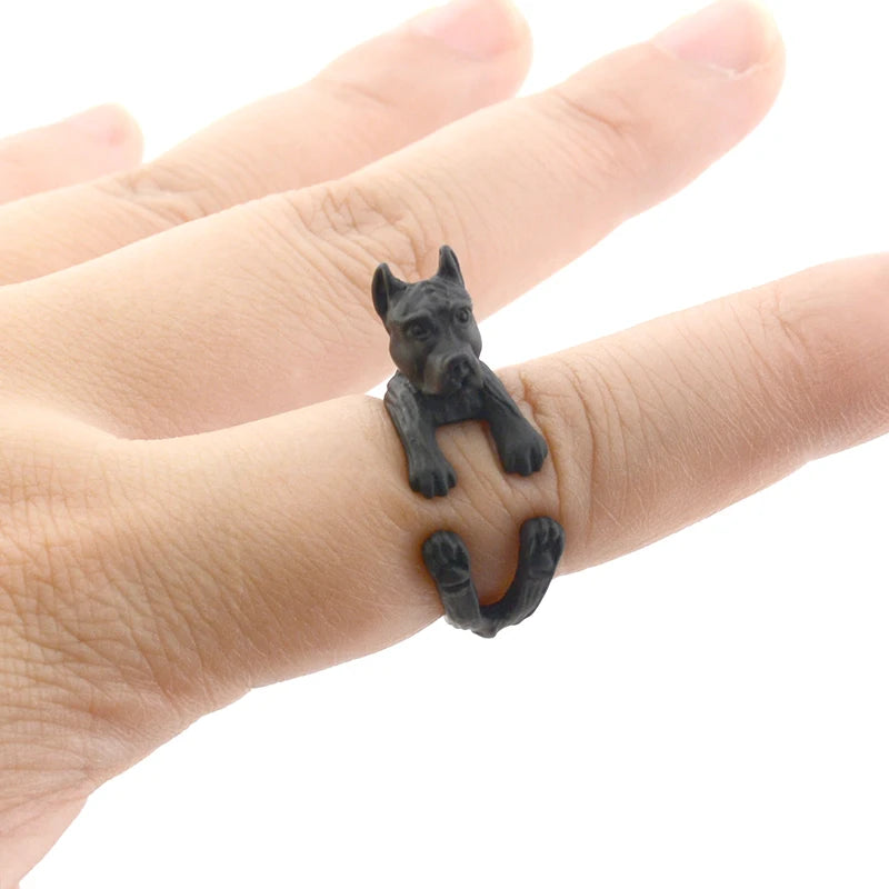 Retro Boho Pug&Boxer&Dachshund Dog Ring Men Punk Bulldog Anel Masculino Couple Rings For Women Jewelry Gifts For Pet Lovers Gift