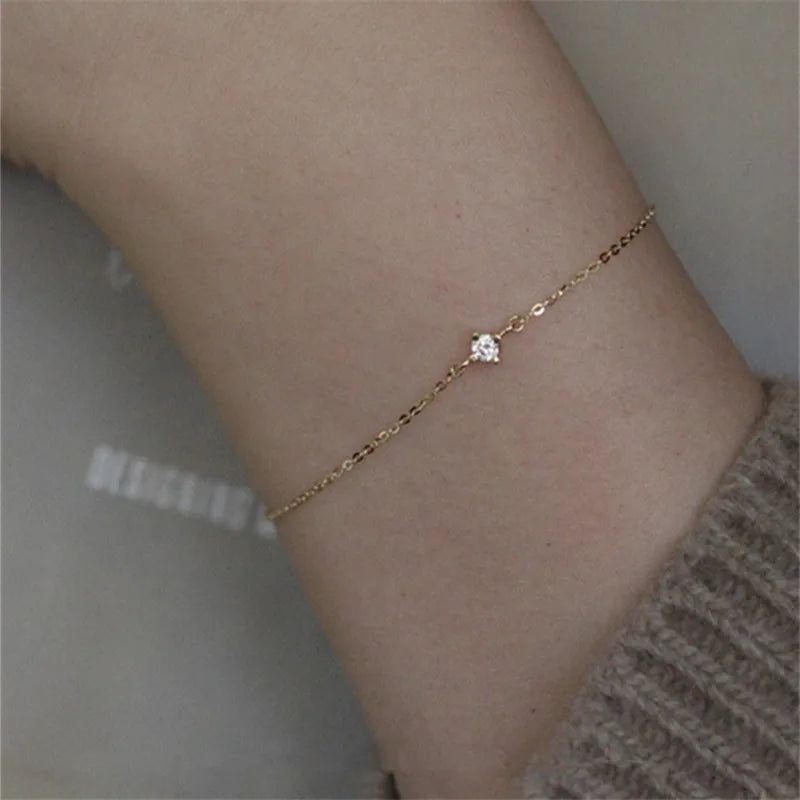 925 Sterling Silber Exquisite Kristall 14k Vergoldung Armband Frauen Klassische Temperament Party Schmuck Freundin Geschenk