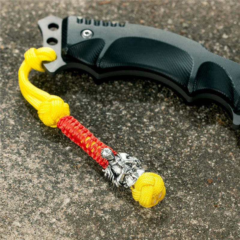 MKENDN Vikings Antique Warrior Helmet Keychains Bag Knife Rope Pendant Men Car Keyring Navy EDC Paracord Accessories Jewelry