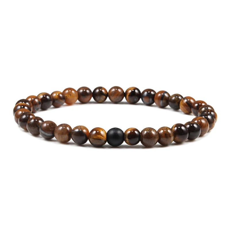 Hot Sale 2pcs/Set Couples Beaded Bracelets Tiger Eye Black Lava Natural Stone Beaded Bracelets Malachite Energy Elastic Jewelry