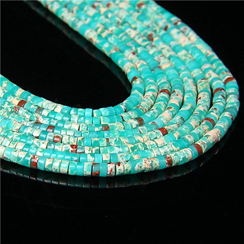 Natural Turquoises Stone Bead Blue Rondelle Cube Shape Loose Spacer Beads For Jewelry Making DIY Necklace Bracelets Accessories - Madeinsea©