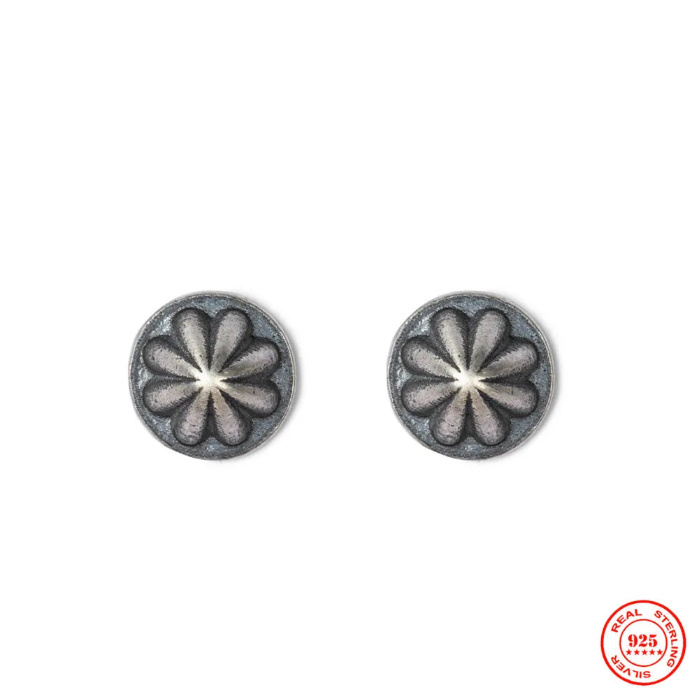 MKENDN Ohrstecker aus 925 Sterlingsilber mit Stoffknopf für Damen und Herren – minimalistischer Ohrschmuck im Punk-, Street- und Gothic-Stil