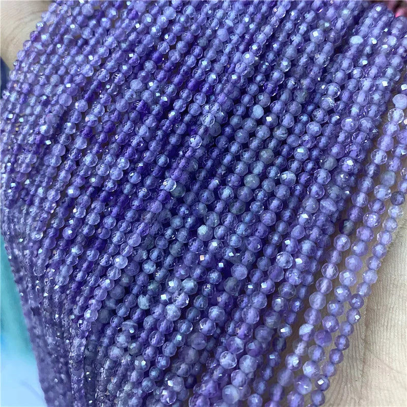 2025 New 2mm 3mm Natural Stone Beads Blue Quartzs Crystal Turquois Aquamarines Beads For Beadwork DIY Bracelet Accessories 38CM