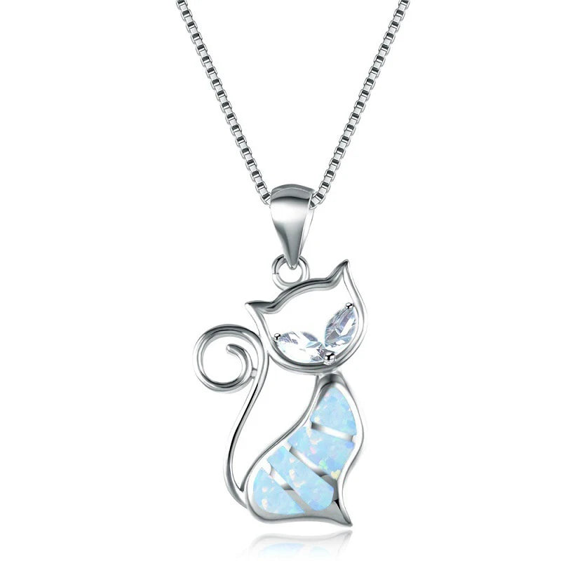 Fashion Women Necklace 2025 Party Wedding Jewelry Accessories Girl Gift Cute Imitation Opal Pendant Necklace