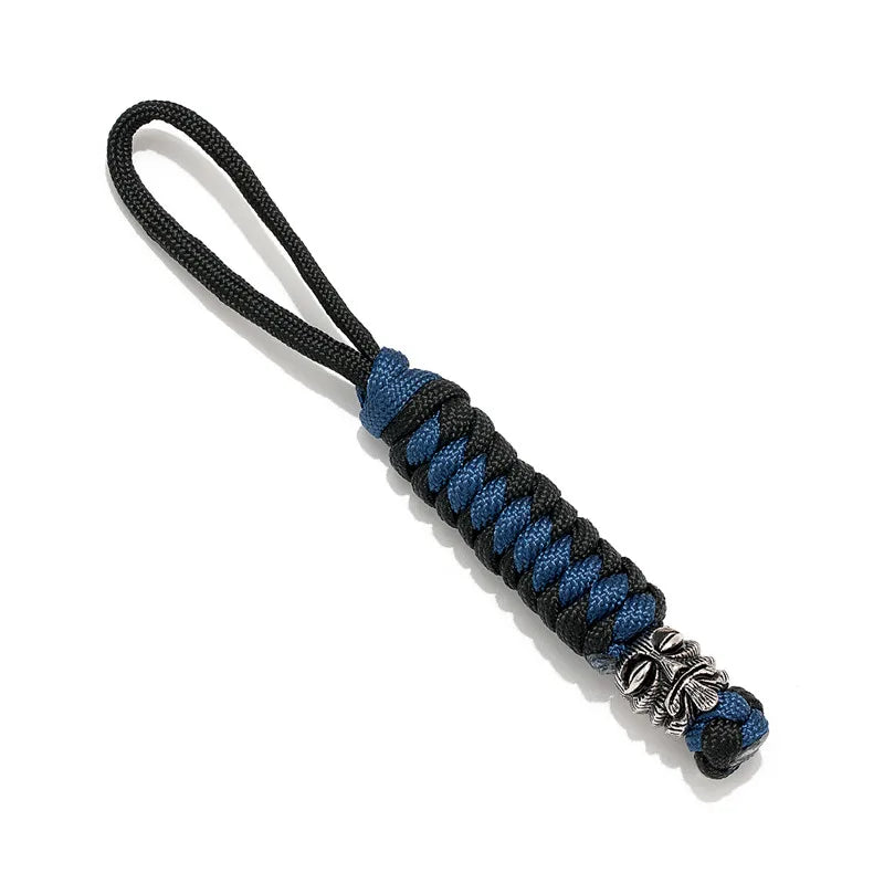 Vikings KeyChain For Car Hand Woven Survival Paracord Rope Ward off evil Key Rings For Men Gift Detachable Metal Punk Key Chains